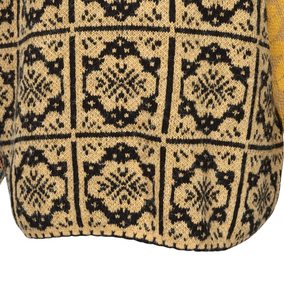 Zara Sweater Grandmacore Neckline Jacquard Patchwork Women Yellow Women XS - S - Picture 7 of 10